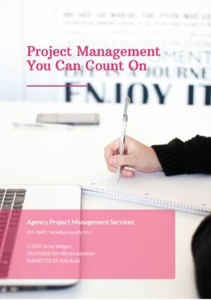 Project management proposal template cover